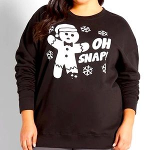 ModCloth Oh Snap Gingerbread man sweatshirt XS